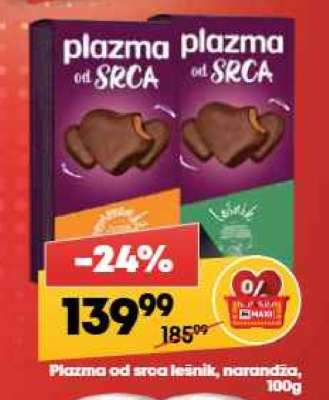 Plazma od srca lešnik, narandža, 100g