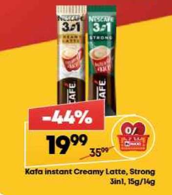 Kafa instant Creamy Latte, Strong 3in1, 15g/14g
