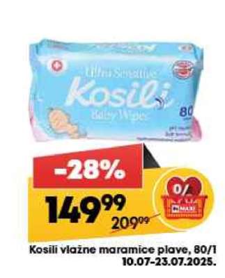 Kosili vlažne maramice plave, 80/1