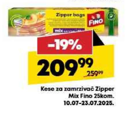 Kese za zamrzivač Zipper Mix Fino 25kom.