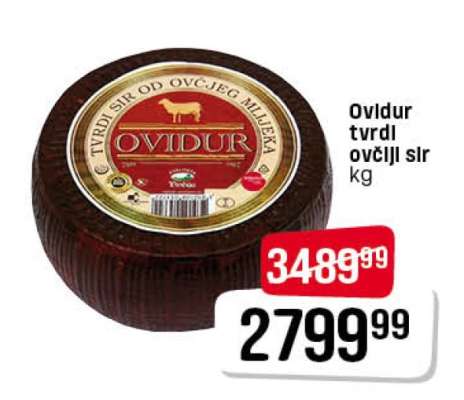 Ovidur tvrdi ovčiji sir