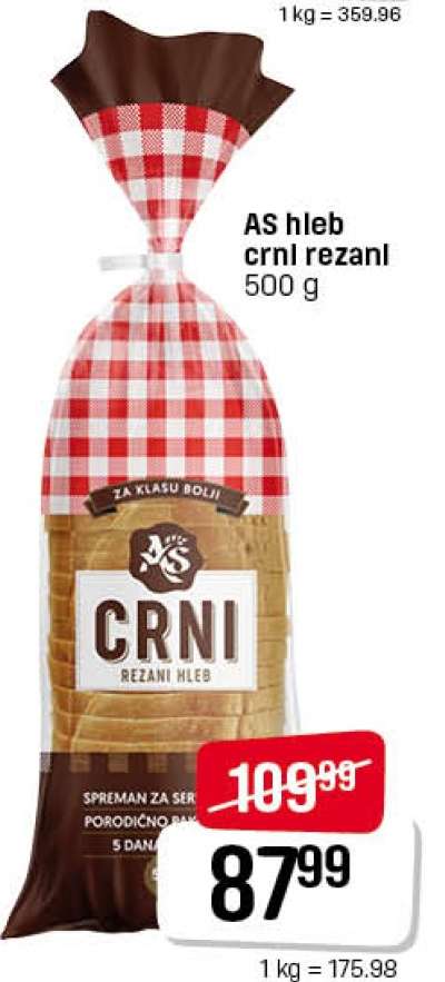 AS hleb crni rezani