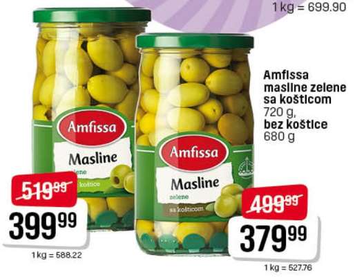 Amfissa zelene masline sa košticom