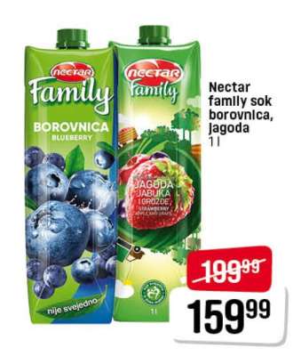 Nectar Family Sok Borovnica, Jagoda