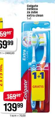 Colgate Četkica za zube Extra clean 1+1