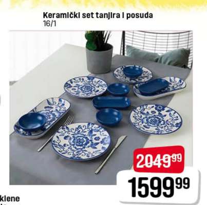 Keramički set tanjira i posuda