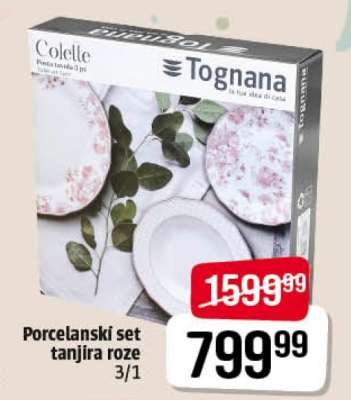 Porcelanski set tanjira roze 3/1