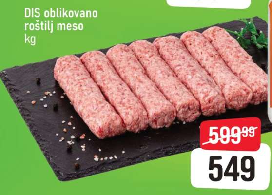 Dis oblikovano roštilj meso