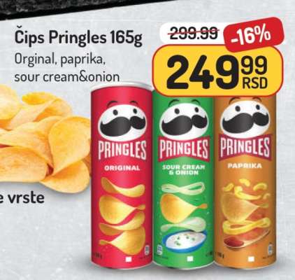 Čips Pringles 165g