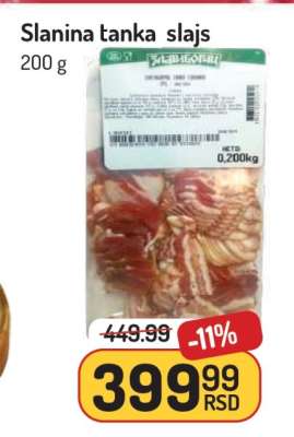 Slanina tanka slajs