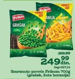 Smrznuto povrće Frikom 700g (grašak, žuta boranija)