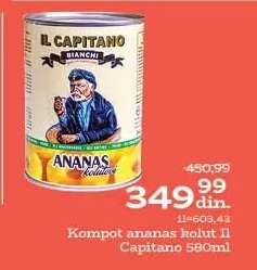 Kompot ananas kolut Il Capitano 580ml