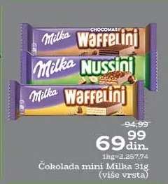 Čokolada mini Milka 31g