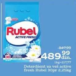 Deterdžent za veš active fresh Rubel 30pr 2,25kg