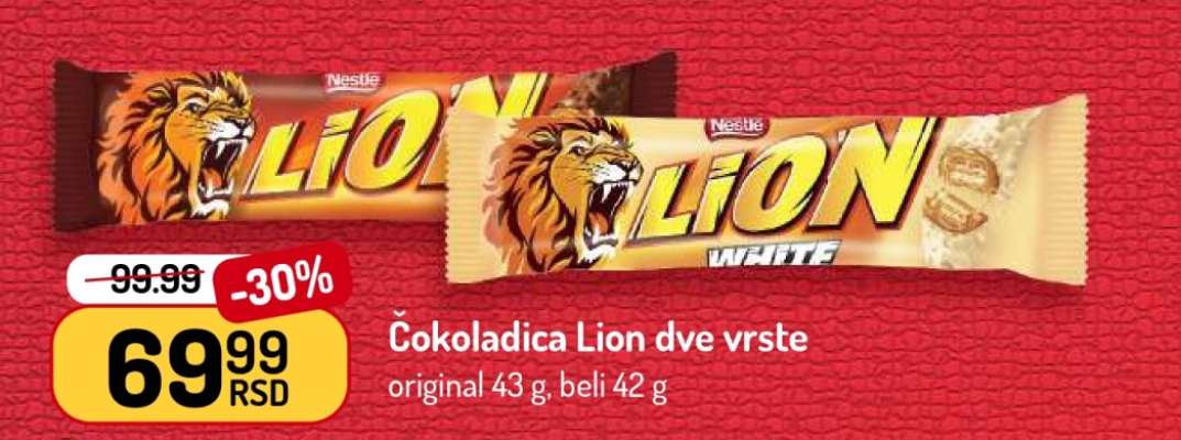 Čokoladica Lion dve vrste