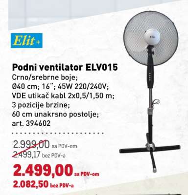 Podni ventilator ELV015