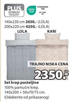 SET KREP POSTELJINE