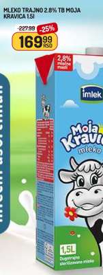 Mleko trajno 2.8% TB Moja Kravica 1.5L