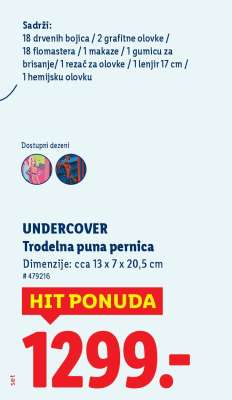 UNDERCOVER Trodjelna puna pernica