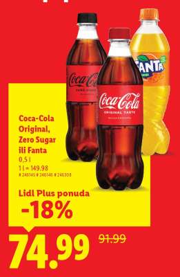Coca-Cola Original, Zero Sugar ili Fanta