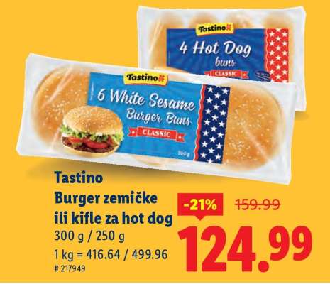 Tastino Burger zemičke ili kifle za hot dog
