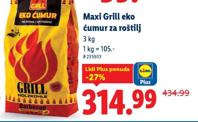 Maxi Grill eko čumur za roštilj