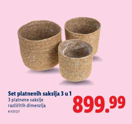 Set platnenih saksija 3 u 1