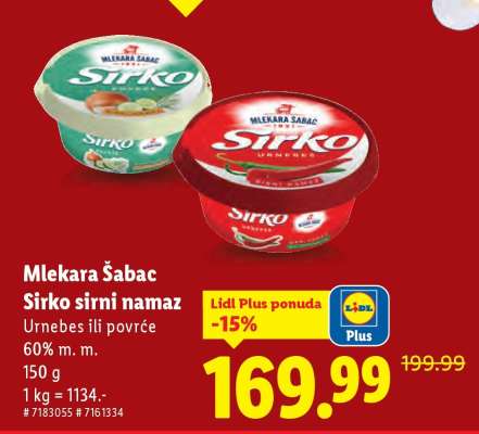 Mlekara Šabac Sirko sirni namaz