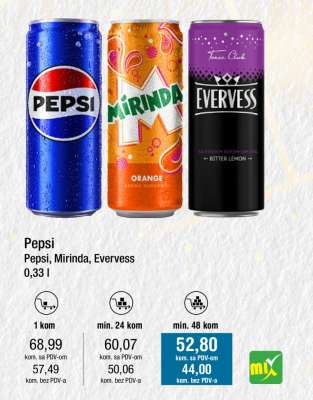 Pepsi, Mirinda, Evervess
