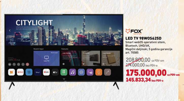LED TV 98W0S625D