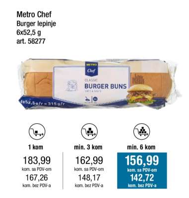 Metro Chef Burger lepinje