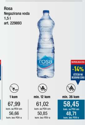 Rosa Negazirana voda 1,5 l
