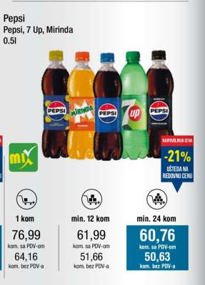 Pepsi, 7 Up, Mirinda 0.5l