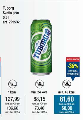 Tuborg Svetlo pivo 0,5 l