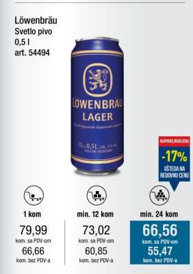 Löwenbräu Svetlo pivo 0,5 l
