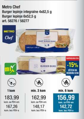 Metro Chef Burger lepinje