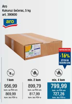 Aro Kukuruz šećerac, 5 kg