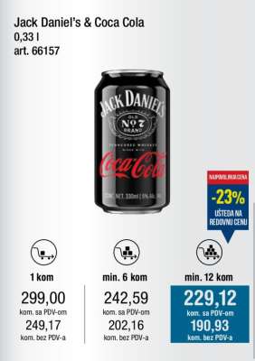 Jack Daniel’s & Coca Cola 0,33 l