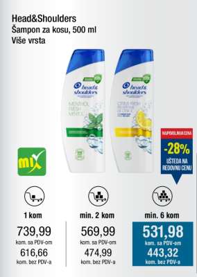 Head&Shoulders Šampon za kosu, 500 ml