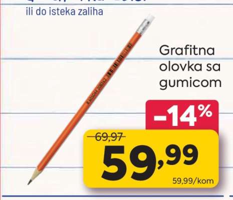 Grafitna olovka sa gumicom