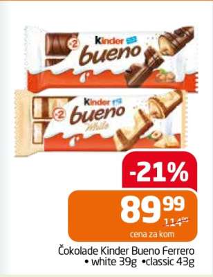 Čokolade Kinder Bueno Ferrero