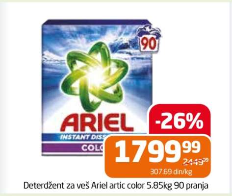 Deterdžent za veš Ariel artic color 5.85kg 90 pranja