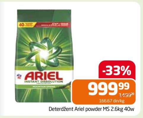 Deterdžent Ariel powder MS 2.6kg 40w