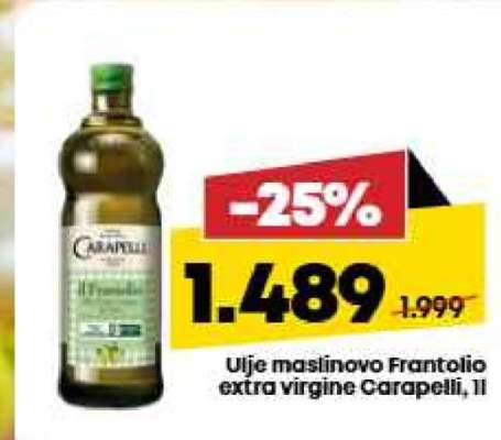 Ulje maslinovo Frantolio extra virgine Carapelli 1l