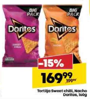 Tortilja Sweet chilli, Nacho Doritos, 160g