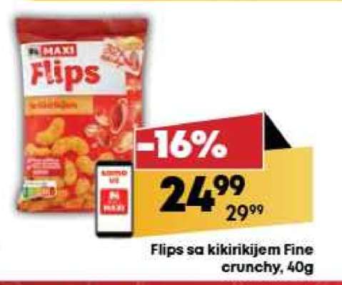 Flips sa kikirikijem Fine crunchy, 40g