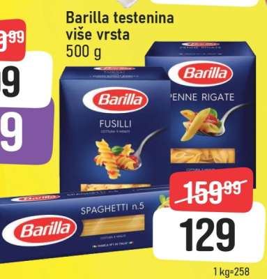 Barilla testenina vise vrsta