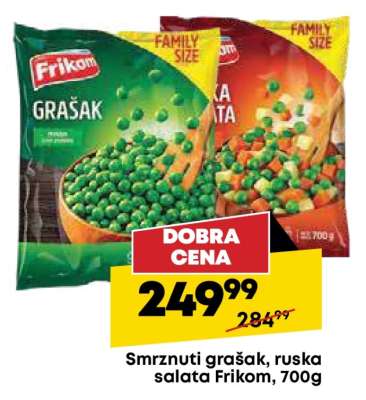 Smrznuti grašak, ruska salata Frikom, 700g
