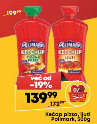 Kečap pizza ljuti Polimark 500g