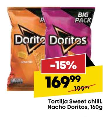 Tortilja Sweet chilli, Nacho Doritos, 160g